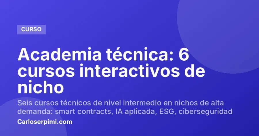 Academia técnica: 6 cursos interactivos de nicho
