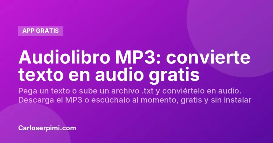 Audiolibro MP3: convierte texto en audio gratis