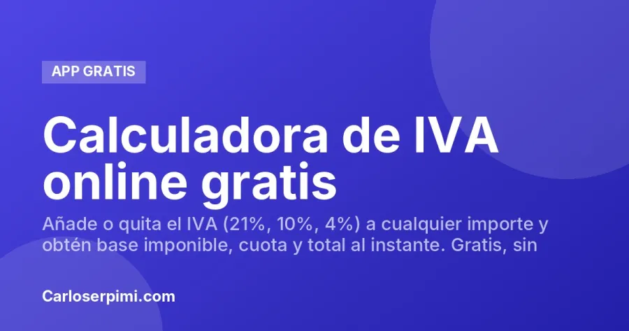 Calculadora de IVA online gratis