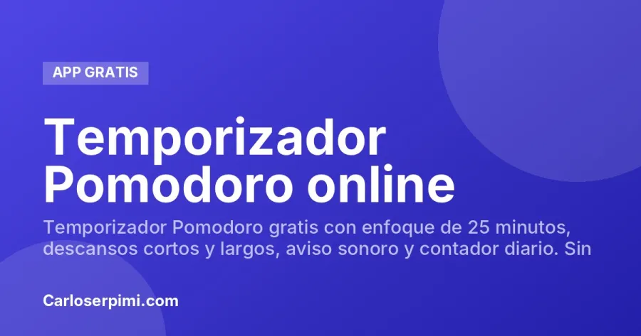Temporizador Pomodoro online